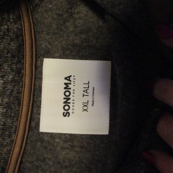 NEW WITH TAGS SOOMA XXL TALL SWEATSHIRT BROWN 3 NECK SNAP - Picture 2 of 4